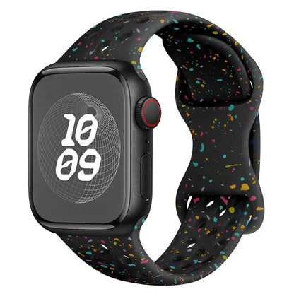 For Apple Watch Ultra 2 Ultra 49mm / Series 9 8 7 45mm / 6 5 4 SE (2022) SE (2023) SE 44mm / 3 2 1 42mm Confetti Decor Silicone Strap