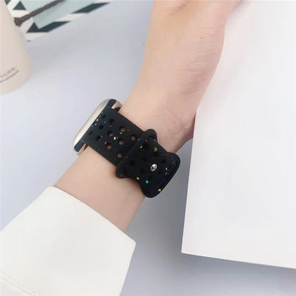 For Apple Watch Ultra 2 Ultra 49mm / Series 9 8 7 45mm / 6 5 4 SE (2022) SE (2023) SE 44mm / 3 2 1 42mm Confetti Decor Silicone Strap