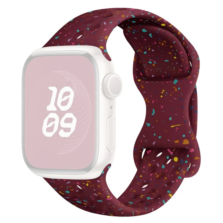For Apple Watch Ultra 2 Ultra 49mm / Series 9 8 7 45mm / 6 5 4 SE (2022) SE (2023) SE 44mm / 3 2 1 42mm Confetti Decor Silicone Strap