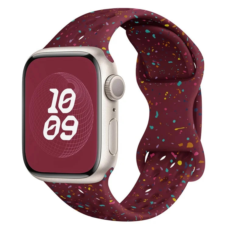 For Apple Watch Ultra 2 Ultra 49mm / Series 9 8 7 45mm / 6 5 4 SE (2022) SE (2023) SE 44mm / 3 2 1 42mm Confetti Decor Silicone Strap