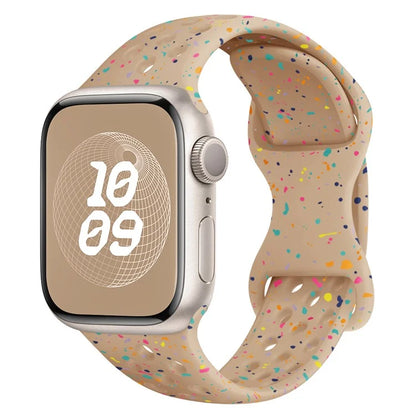 For Apple Watch Ultra 2 Ultra 49mm / Series 9 8 7 45mm / 6 5 4 SE (2022) SE (2023) SE 44mm / 3 2 1 42mm Confetti Decor Silicone Strap