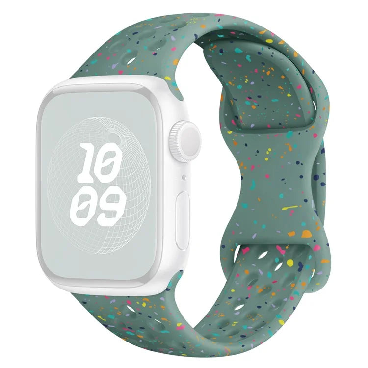 For Apple Watch Ultra 2 Ultra 49mm / Series 9 8 7 45mm / 6 5 4 SE (2022) SE (2023) SE 44mm / 3 2 1 42mm Confetti Decor Silicone Strap