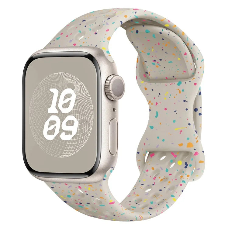 For Apple Watch Ultra 2 Ultra 49mm / Series 9 8 7 45mm / 6 5 4 SE (2022) SE (2023) SE 44mm / 3 2 1 42mm Confetti Decor Silicone Strap