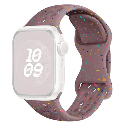 For Apple Watch Ultra 2 Ultra 49mm / Series 9 8 7 45mm / 6 5 4 SE (2022) SE (2023) SE 44mm / 3 2 1 42mm Confetti Decor Silicone Strap