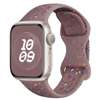 For Apple Watch Ultra 2 Ultra 49mm / Series 9 8 7 45mm / 6 5 4 SE (2022) SE (2023) SE 44mm / 3 2 1 42mm Confetti Decor Silicone Strap