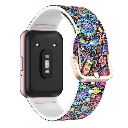 For Samsung Galaxy Fit3 Pattern Printing Silicone Strap Replacement Watch Band
