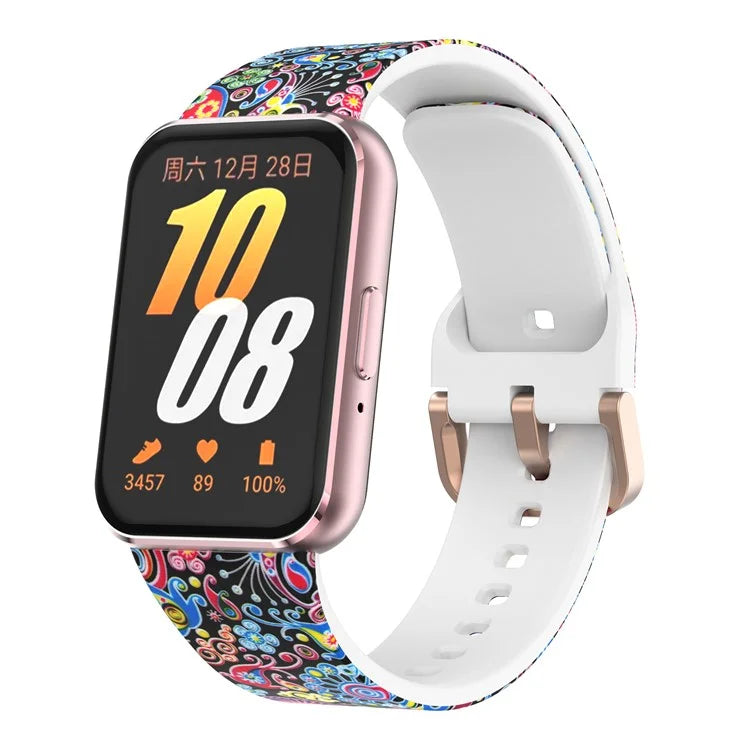 For Samsung Galaxy Fit3 Pattern Printing Silicone Strap Replacement Watch Band