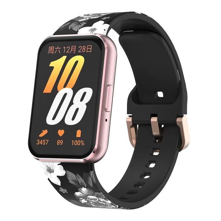 For Samsung Galaxy Fit3 Pattern Printing Silicone Strap Replacement Watch Band