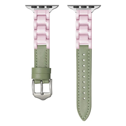 For Apple Watch Ultra 2 Ultra 49mm  /  Series 9 8 7 45mm  /  6 5 4 SE (2023) SE (2022) SE 44mm  /  3 2 1 42mm Ceramic+Leather Strap