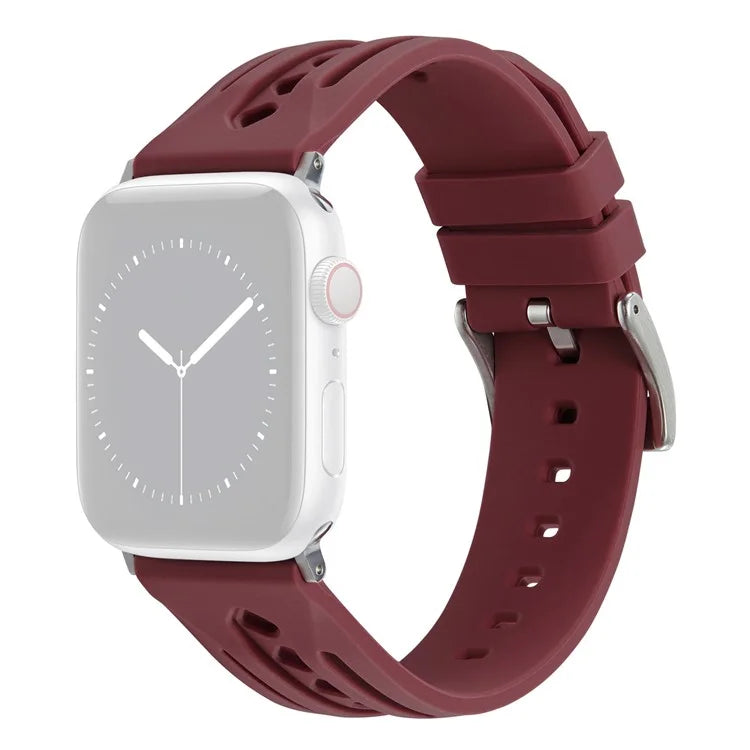 For Apple Watch Ultra 2 Ultra 49mm / Series 9 8 7 45mm / 6 5 4 SE (2022) SE (2023) SE 44mm / 3 2 1 42mm Silicone Watch Band Hollow