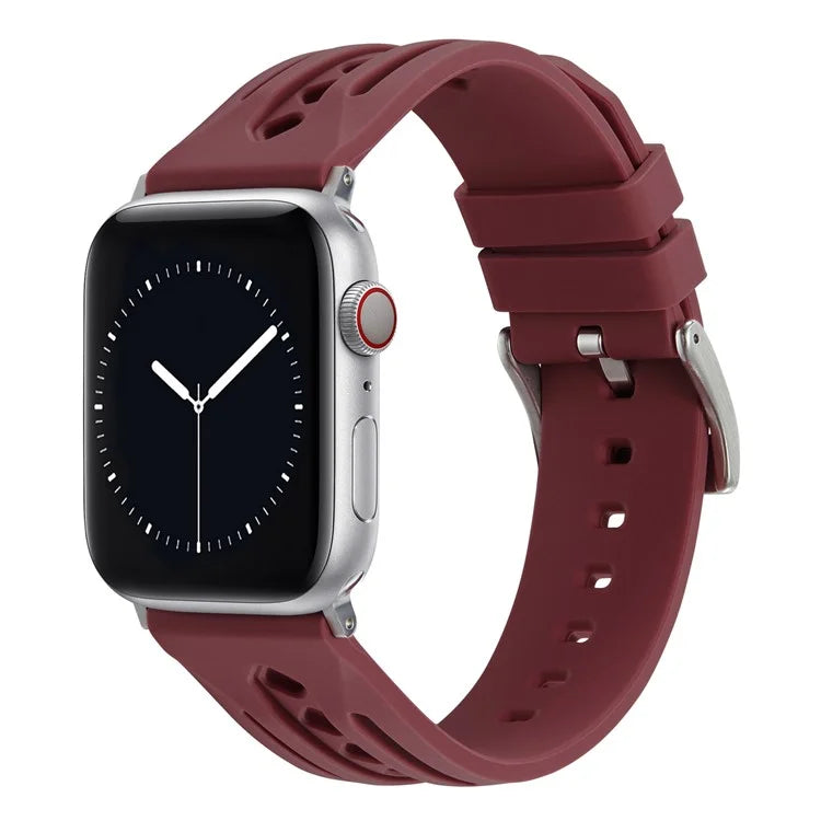For Apple Watch Ultra 2 Ultra 49mm / Series 9 8 7 45mm / 6 5 4 SE (2022) SE (2023) SE 44mm / 3 2 1 42mm Silicone Watch Band Hollow
