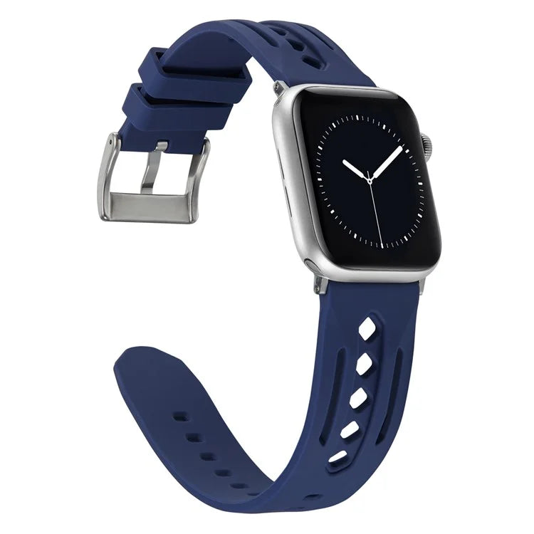 For Apple Watch Ultra 2 Ultra 49mm / Series 9 8 7 45mm / 6 5 4 SE (2022) SE (2023) SE 44mm / 3 2 1 42mm Silicone Watch Band Hollow