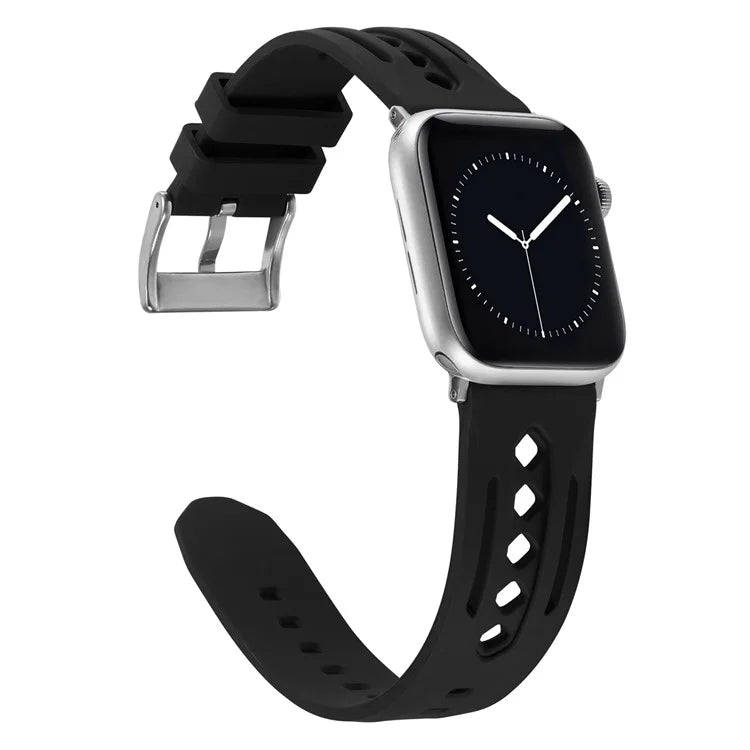 For Apple Watch Ultra 2 Ultra 49mm / Series 9 8 7 45mm / 6 5 4 SE (2022) SE (2023) SE 44mm / 3 2 1 42mm Silicone Watch Band Hollow