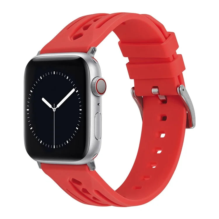 For Apple Watch Ultra 2 Ultra 49mm / Series 9 8 7 45mm / 6 5 4 SE (2022) SE (2023) SE 44mm / 3 2 1 42mm Silicone Watch Band Hollow