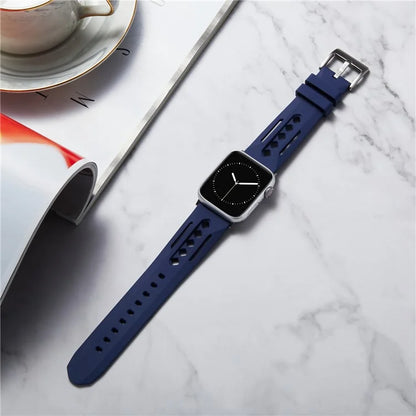 For Apple Watch Series 9 8 7 41mm / 6 5 4 SE (2022) SE (2023) SE 40mm / 3 2 1 38mm Watch Strap Hollow Silicone Band