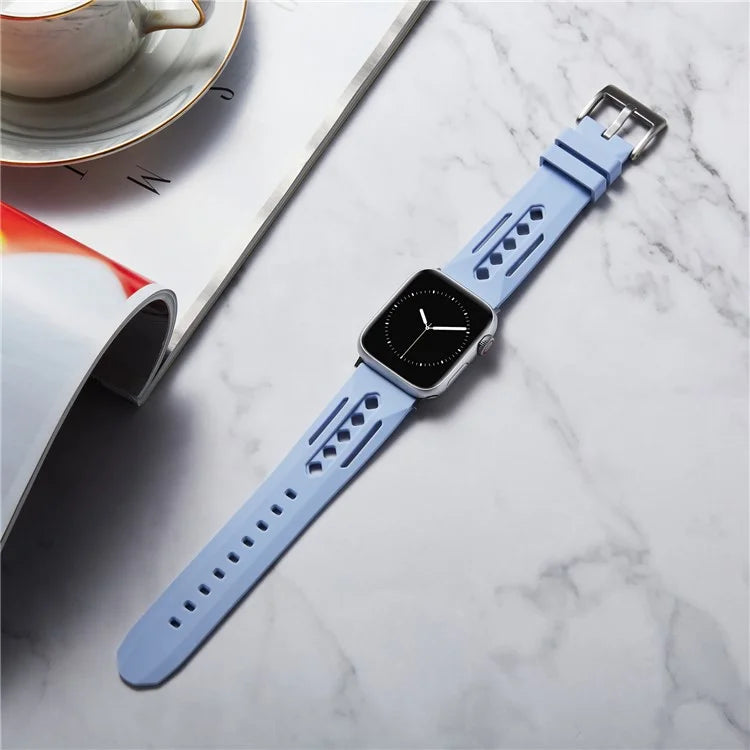 For Apple Watch Series 9 8 7 41mm / 6 5 4 SE (2022) SE (2023) SE 40mm / 3 2 1 38mm Watch Strap Hollow Silicone Band