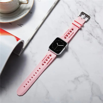 For Apple Watch Series 9 8 7 41mm / 6 5 4 SE (2022) SE (2023) SE 40mm / 3 2 1 38mm Watch Strap Hollow Silicone Band