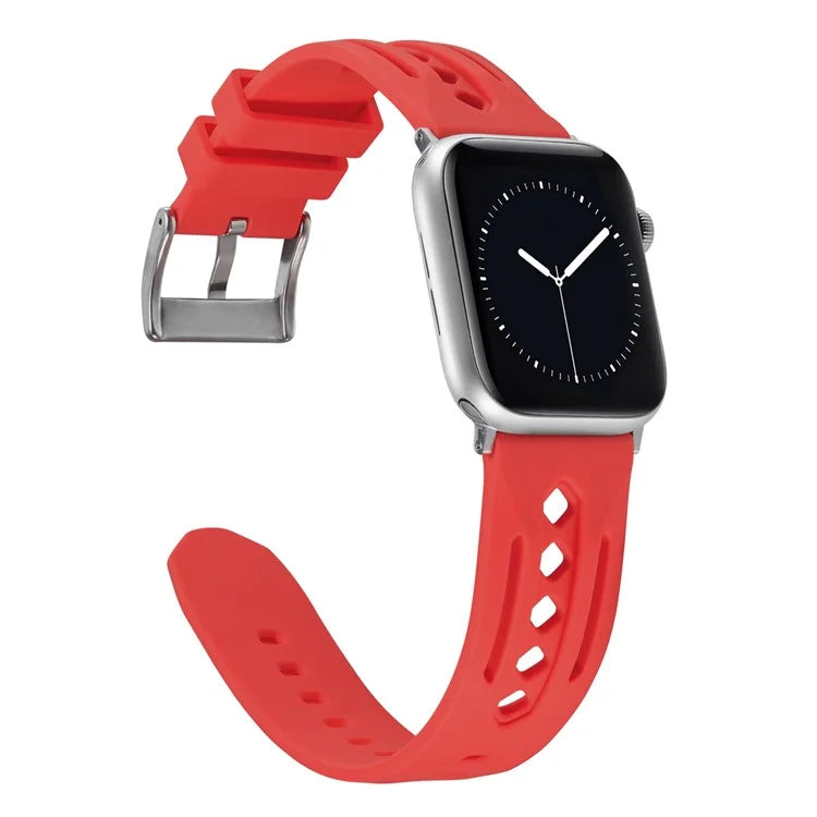 For Apple Watch Series 9 8 7 41mm / 6 5 4 SE (2022) SE (2023) SE 40mm / 3 2 1 38mm Watch Strap Hollow Silicone Band