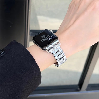 For Apple Watch Ultra 2 Ultra 49mm / Series 9 8 7 45mm / 6 5 4 SE (2022) SE (2023) SE 44mm / 3 2 1 42mm Strap Rhinestone Metal Watchband