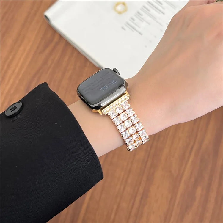 For Apple Watch Ultra 2 Ultra 49mm / Series 9 8 7 45mm / 6 5 4 SE (2022) SE (2023) SE 44mm / 3 2 1 42mm Strap Rhinestone Metal Watchband