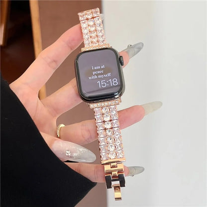 For Apple Watch Ultra 2 Ultra 49mm / Series 9 8 7 45mm / 6 5 4 SE (2022) SE (2023) SE 44mm / 3 2 1 42mm Strap Rhinestone Metal Watchband
