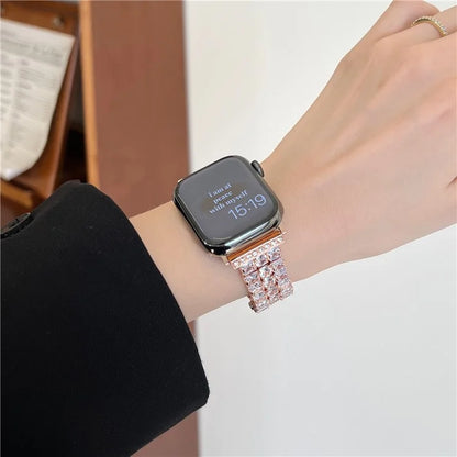 For Apple Watch Ultra 2 Ultra 49mm / Series 9 8 7 45mm / 6 5 4 SE (2022) SE (2023) SE 44mm / 3 2 1 42mm Strap Rhinestone Metal Watchband