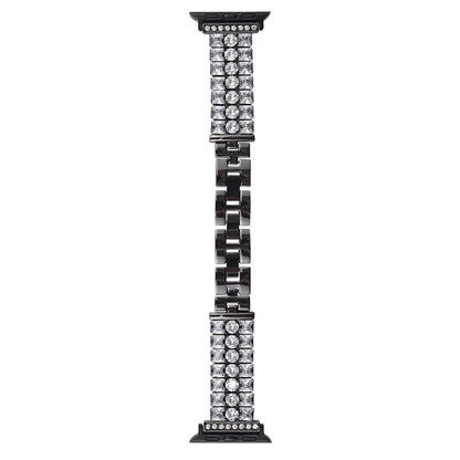 For Apple Watch Series 9 8 7 41mm  /  6 5 4 SE (2022) SE (2023) SE 40mm  /  3 2 1 38mm Wrist Watch Band Rhinestone Metal Strap