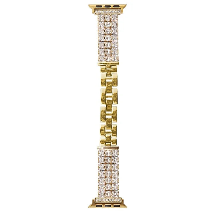 For Apple Watch Series 9 8 7 41mm  /  6 5 4 SE (2022) SE (2023) SE 40mm  /  3 2 1 38mm Wrist Watch Band Rhinestone Metal Strap