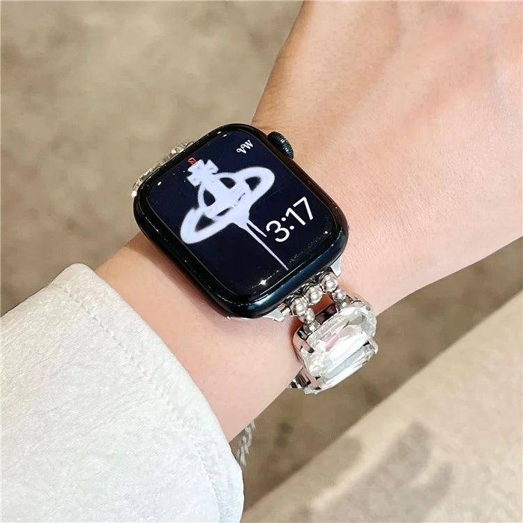 For Apple Watch Series 7 8 9 41mm / 6 5 4 SE (2023) SE (2022) SE 40mm / 3 2 1 38mm Bling Bands Drawstring Style Bracelet