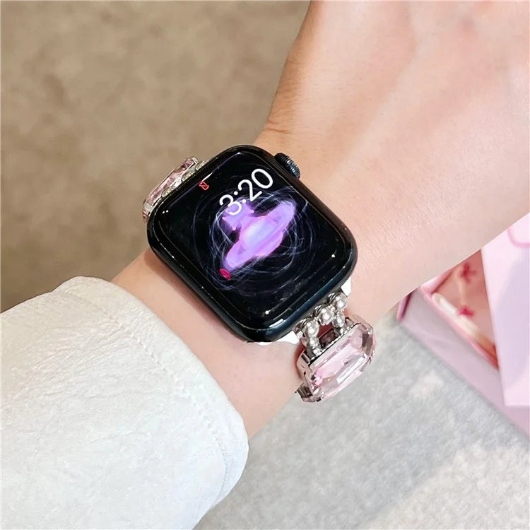 For Apple Watch Series 7 8 9 41mm / 6 5 4 SE (2023) SE (2022) SE 40mm / 3 2 1 38mm Bling Bands Drawstring Style Bracelet