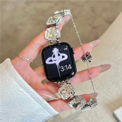 For Apple Watch Ultra 2 Ultra 49mm / Series 9 8 7 45mm / 6 5 4 SE (2022) SE (2023) SE 44mm / 3 2 1 42mm Gem Watch Strap Bracelet