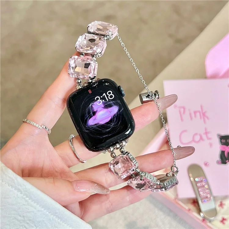 For Apple Watch Ultra 2 Ultra 49mm / Series 9 8 7 45mm / 6 5 4 SE (2022) SE (2023) SE 44mm / 3 2 1 42mm Gem Watch Strap Bracelet
