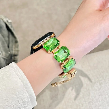 For Apple Watch Ultra 2 Ultra 49mm / Series 9 8 7 45mm / 6 5 4 SE (2022) SE (2023) SE 44mm / 3 2 1 42mm Gem Watch Strap Bracelet