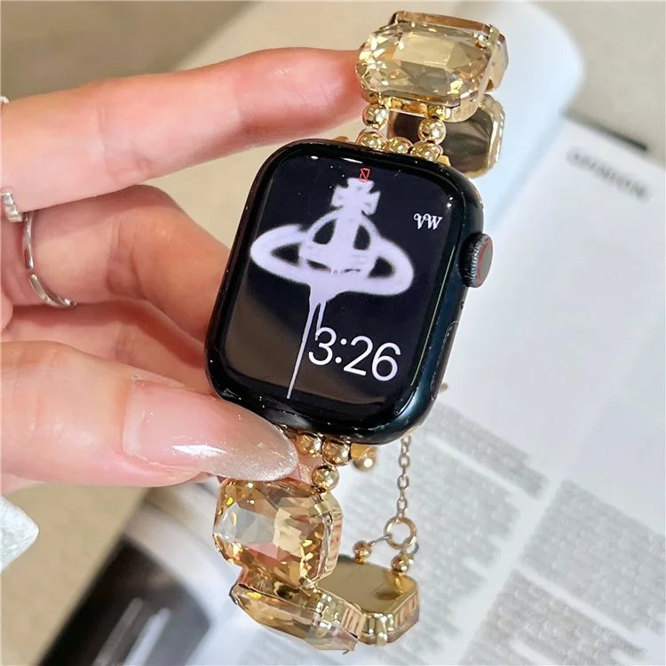 For Apple Watch Ultra 2 Ultra 49mm / Series 9 8 7 45mm / 6 5 4 SE (2022) SE (2023) SE 44mm / 3 2 1 42mm Gem Watch Strap Bracelet