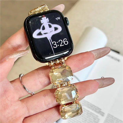 For Apple Watch Ultra 2 Ultra 49mm / Series 9 8 7 45mm / 6 5 4 SE (2022) SE (2023) SE 44mm / 3 2 1 42mm Gem Watch Strap Bracelet