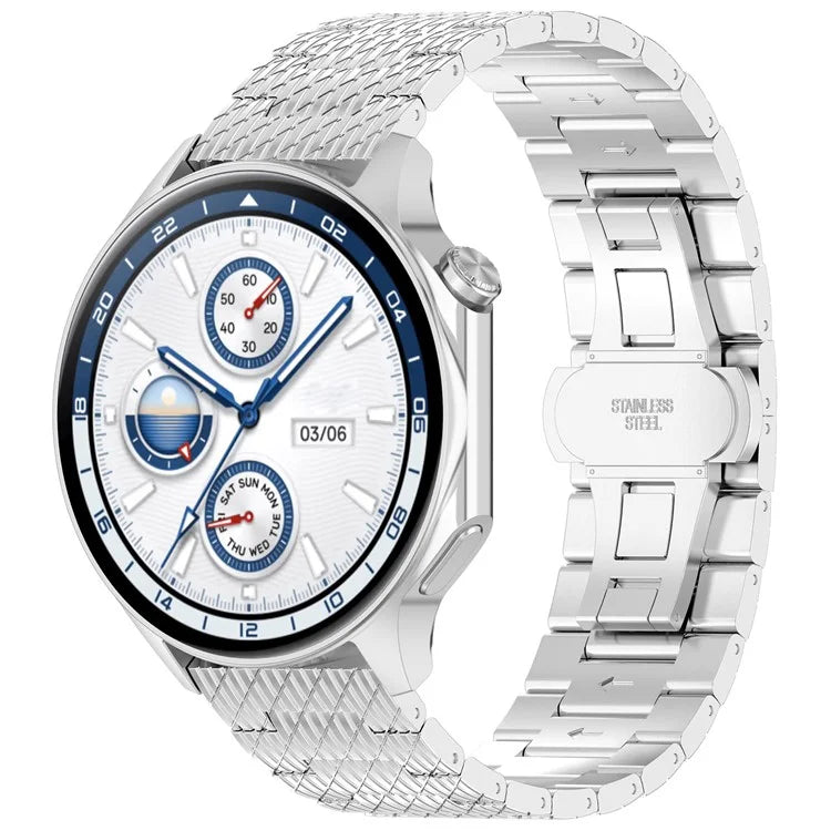 For Samsung Galaxy Watch 46mm / Huawei Watch GT 4 46mm / Xiaomi Watch 2 Pro 22mm Stainless Steel Watch Strap