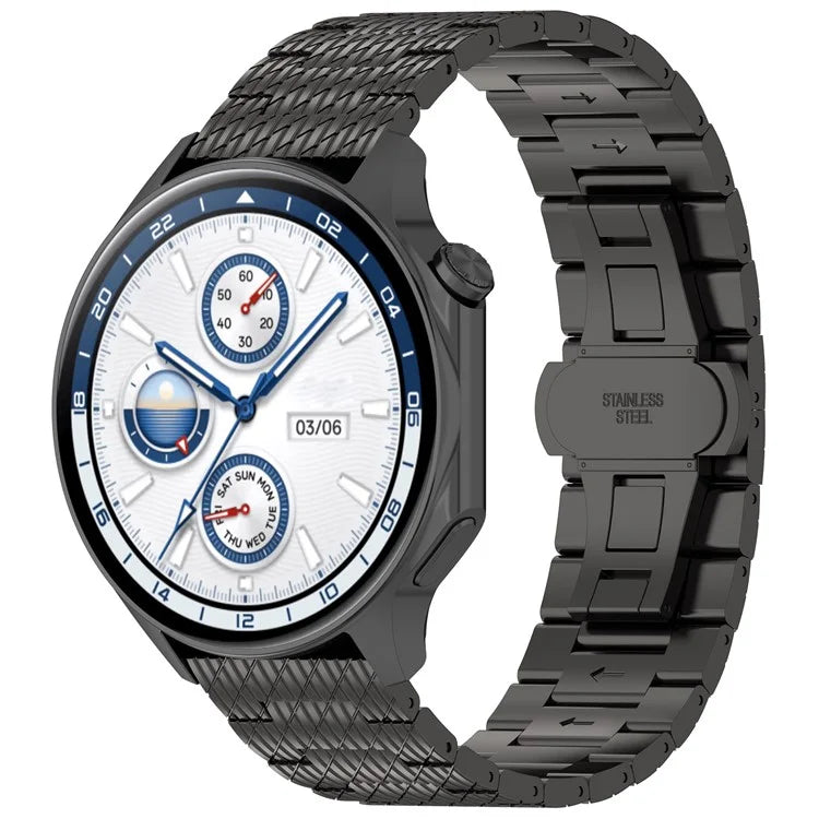 For Samsung Galaxy Watch 46mm / Huawei Watch GT 4 46mm / Xiaomi Watch 2 Pro 22mm Stainless Steel Watch Strap