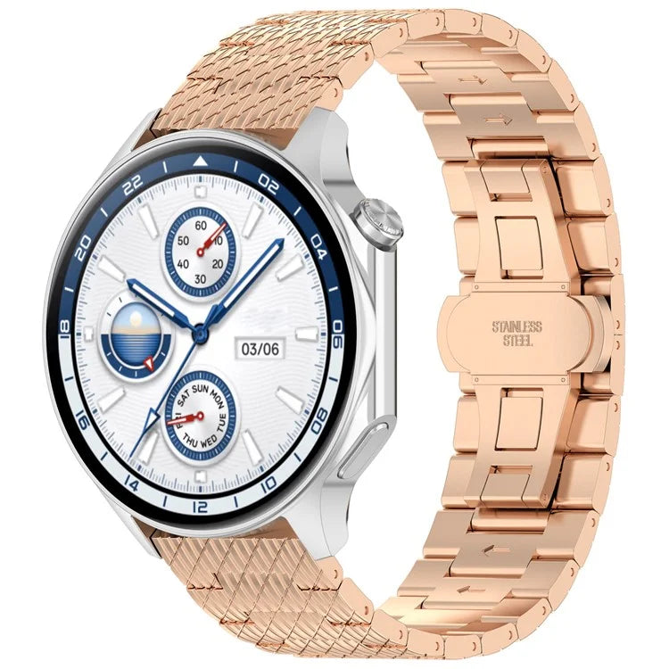 For Samsung Galaxy Watch 46mm / Huawei Watch GT 4 46mm / Xiaomi Watch 2 Pro 22mm Stainless Steel Watch Strap