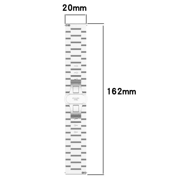 For Huawei Watch GT 3 42mm / GT 3 Pro 20mm Stainless Steel Watch Strap with Buckle