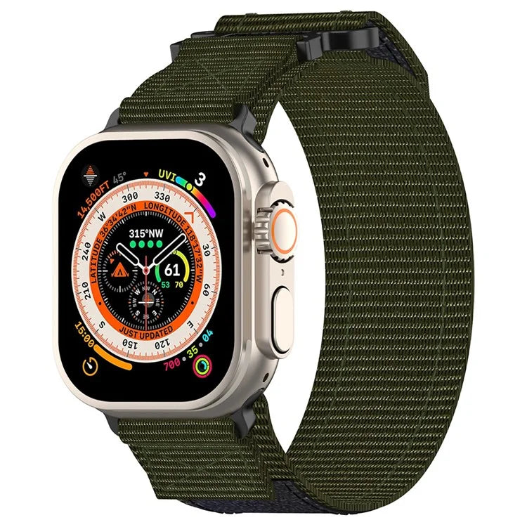 For Apple Watch Ultra 2 Ultra 49mm / Series 9 8 7 45mm / 6 5 4 SE (2023) SE (2022) SE 44mm / 3 2 1 42mm Fastening Watchband Nylon Strap