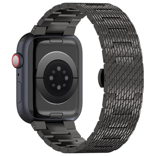 For Apple Watch Series 9 8 7 41mm / 6 5 4 SE (2023) SE (2022) SE 40mm / 3 2 1 38mm Strap Texture Stainless Steel Watch Band