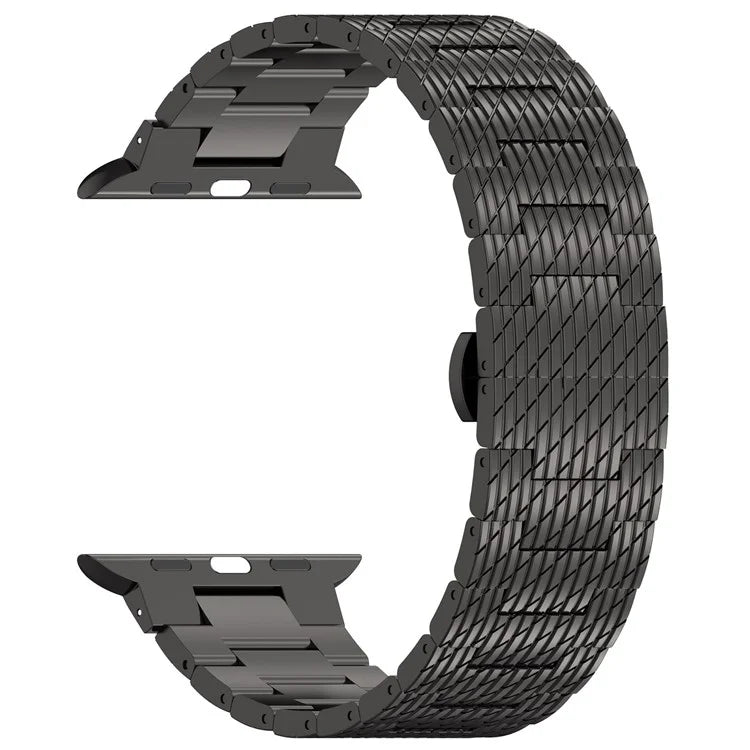 For Apple Watch Series 9 8 7 41mm / 6 5 4 SE (2023) SE (2022) SE 40mm / 3 2 1 38mm Strap Texture Stainless Steel Watch Band