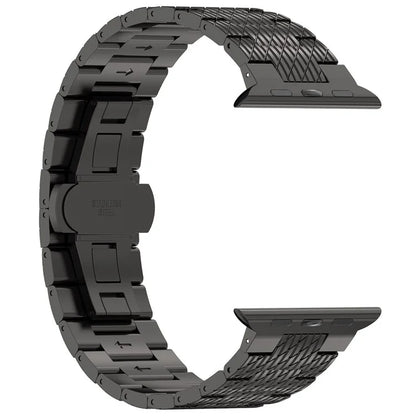For Apple Watch Series 9 8 7 41mm / 6 5 4 SE (2023) SE (2022) SE 40mm / 3 2 1 38mm Strap Texture Stainless Steel Watch Band