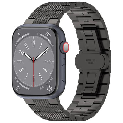 For Apple Watch Series 9 8 7 41mm / 6 5 4 SE (2023) SE (2022) SE 40mm / 3 2 1 38mm Strap Texture Stainless Steel Watch Band