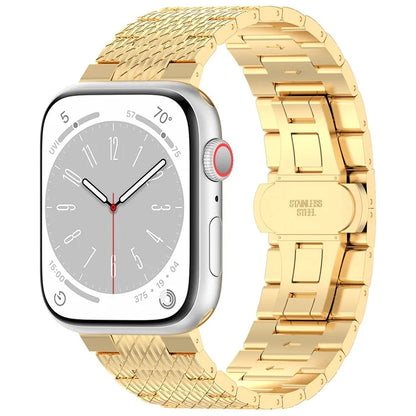 For Apple Watch Series 9 8 7 41mm / 6 5 4 SE (2023) SE (2022) SE 40mm / 3 2 1 38mm Strap Texture Stainless Steel Watch Band