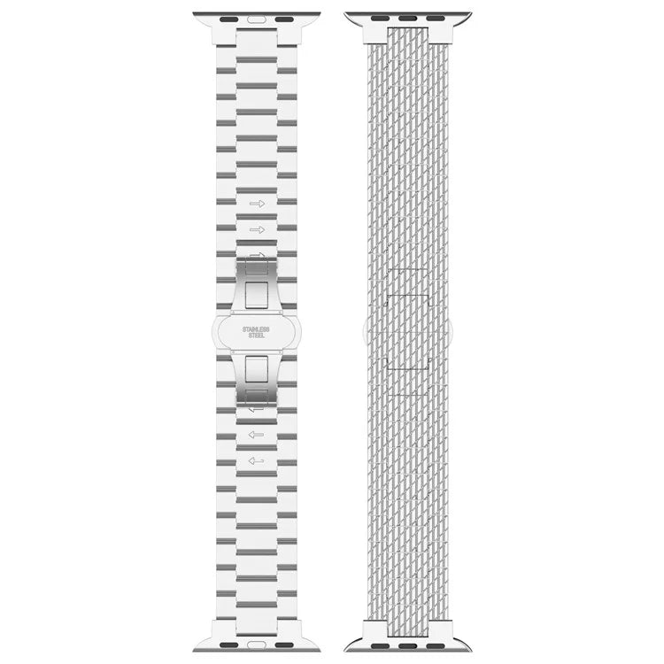 For Apple Watch Series 9 8 7 41mm / 6 5 4 SE (2023) SE (2022) SE 40mm / 3 2 1 38mm Strap Texture Stainless Steel Watch Band