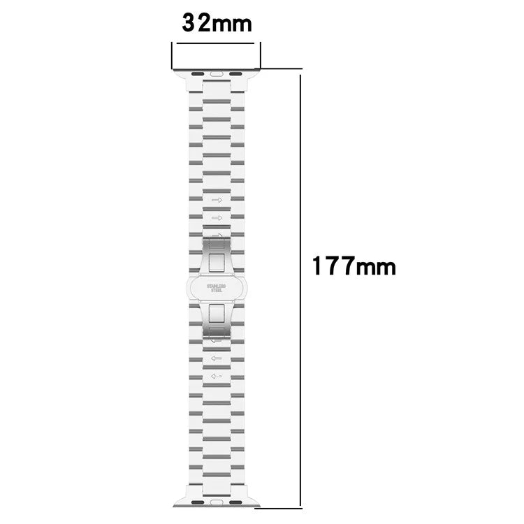 For Apple Watch Series 9 8 7 41mm / 6 5 4 SE (2023) SE (2022) SE 40mm / 3 2 1 38mm Strap Texture Stainless Steel Watch Band