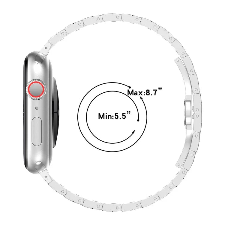 For Apple Watch Series 9 8 7 41mm / 6 5 4 SE (2023) SE (2022) SE 40mm / 3 2 1 38mm Strap Texture Stainless Steel Watch Band