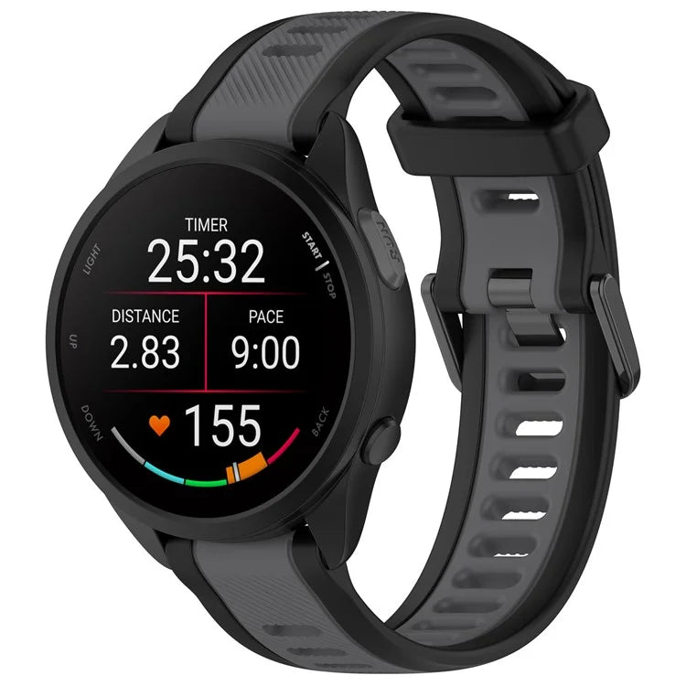 For Huawei Watch GT 2 / 3 / 3 Pro / Samsung Galaxy Watch6 Classic Silicone Band 20mm Dual-Color Textured Watch Strap