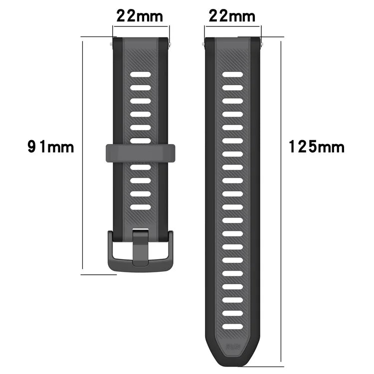 For Huawei Watch GT 4 46mm / Samsung Gear S3 Classic 22mm Wrist Strap Dual-Color Textured Silicone Watchband